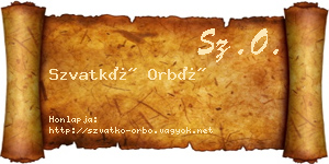 Szvatkó Orbó névjegykártya